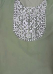 Embroidered Green Kurti