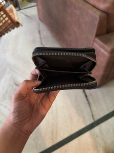 Black Quilted Zip-Around Wallet
