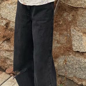 Ripped Wide Leg Jeans