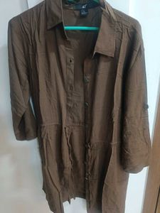 Brown Button-Down Dress