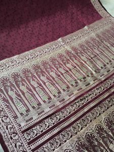 Elegant Maroon Banarasi Silk Saree