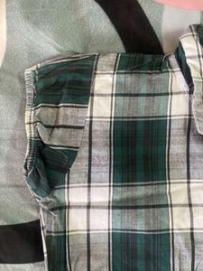 Black And Green Checked Tunic Top