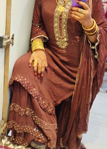 Sitara Work Party Wear Sharara Suet