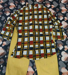 Plaid Shirt &amp; Mustard Pants
