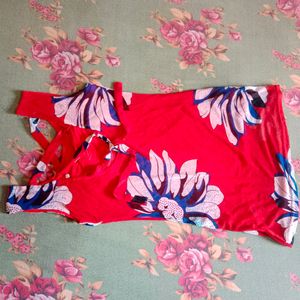 Floral Red Bodycon Dress