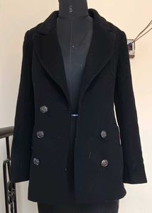 Elegant Black Double-Breasted Coat