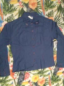Navy Blue Button-Down Shirt