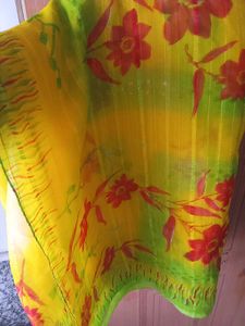 Floral Print Chiffon Saree