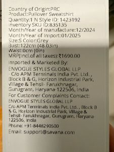 SAVANA Gray Cropped Sweatshirt