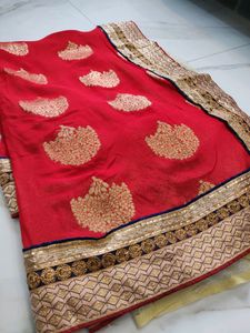 New Pattern Saree Beautiful Contrast Colour ❤