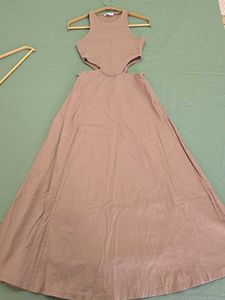 ZARA Mauve Cut Out Midi Dress