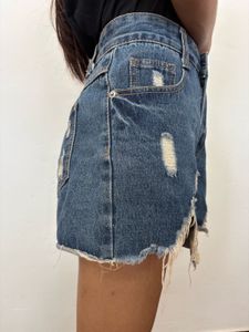 Distressed Denim Shorts