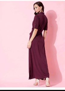 Maroon Shirt Dress