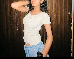 Elegant Beige Crop Top