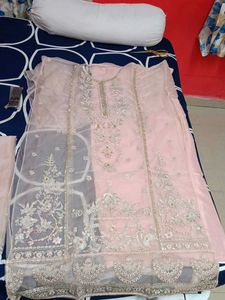Elegant Pink Kurta Set Suit Piece