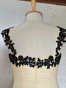 Elegant&amp;TrendingButter Cream &amp;Black Evening Gown