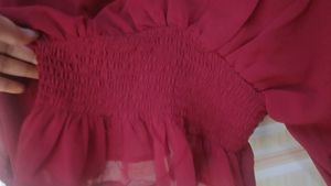 Chic Maroon Blouson Top