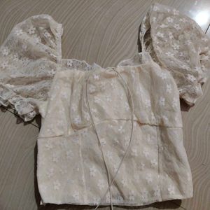 Floral Lace Puff Sleeve Top