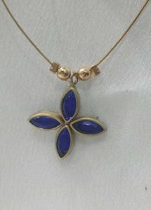 Blue Floral Pendant Necklace