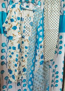 😍Combo Of 3 Cotton Kurti Pant Dupatta Sets🥰