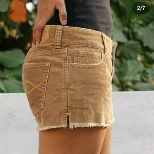 Abercrombie and Finch Frayed Mustard Coloured Corduroy Shorts