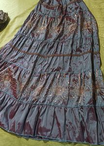 Shiny Tiered Skirt