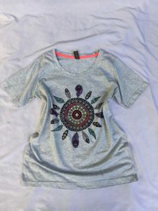 Gray Graphic Print Tee