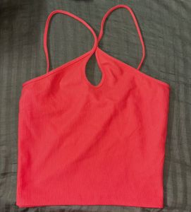 Coral Halter Neck Tank Top