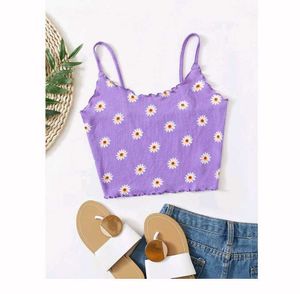 Daisy Print Crop Top