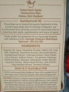 100%Kumkumadi Skin Radiance Face Oilwith Saffron, Lotus Extracts &amp; 28 Precious Herbs