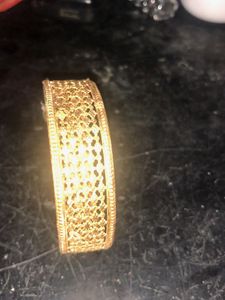 Gold Tone Filigree Bangle Bracelet