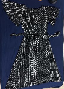 Chic Black & White Print Dress