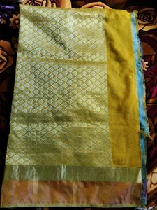 Yellow Banarasi Silk Saree