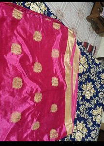 Pink &amp; Teal Silk Saree