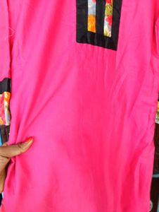 Pink Floral Trim Tunic