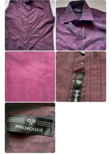 Burgundy Provogue Striped Shirt