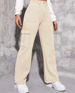 Beige Cargo Jeans