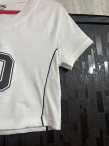 v neck jersey crop top