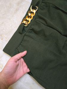 Olive Green Chain Detail pant