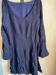 Navy Bell Sleeve Dress