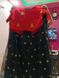 Red &amp; Black Lehenga Choli
