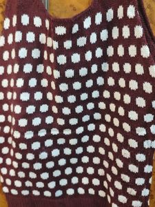 Maroon Polka Woolen Tank Top
