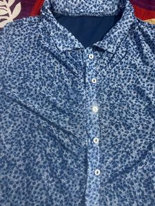 Beautiful Blue Shirt Style Mesh Top....