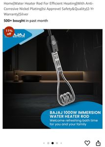 Bajaj Copper 1000 Watts Immersion Rod Heater