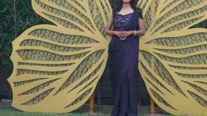 Elegant Purple Party Sari