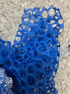 Unique Blue Textured Fabric Piece