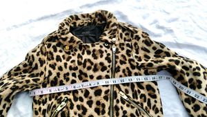 brand new (zara)leopard print biker jacket