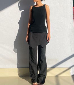 Pinstriped Black Pants