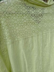Vintage Lime Green Embroidered Blouse