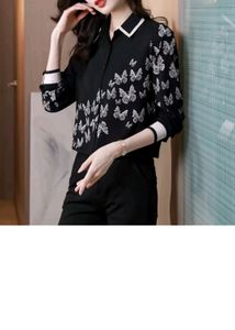 Butterfly Print Button-Up Shirt